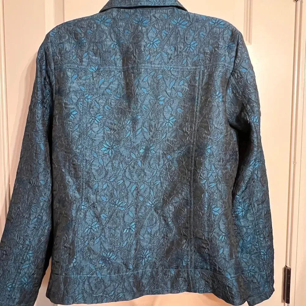Vintage Erin London Blue Turquoise Blazer, Women's Size S